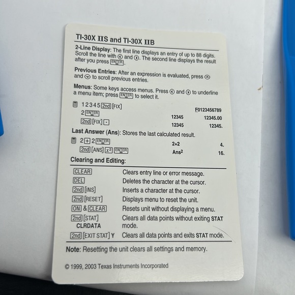 Texas Instruments TI-30X IIS Scientific Calculator, Blue - Picture 7 of 8